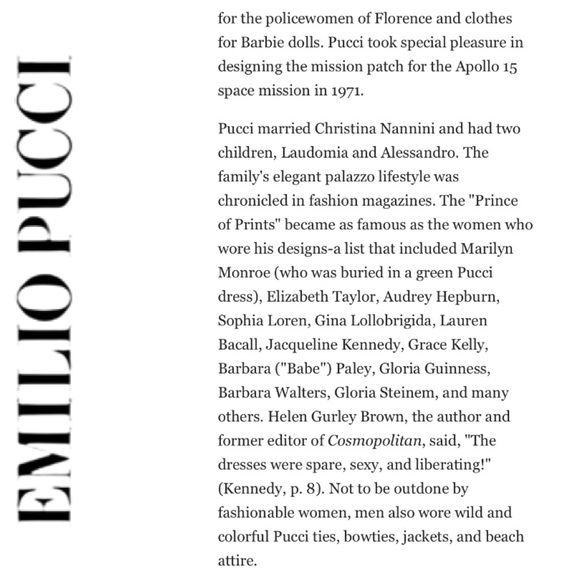 Emilio Pucci-U.S. Educated, History Of, Italy’s ⭐️ - Picture 10 of 13